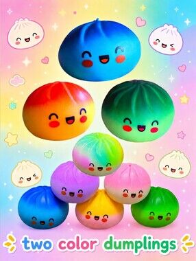 1 DOZEN Mystery Dumpling Squishy ☆ Two Color Series ☆ Squishy Steam Bun Toy NEW